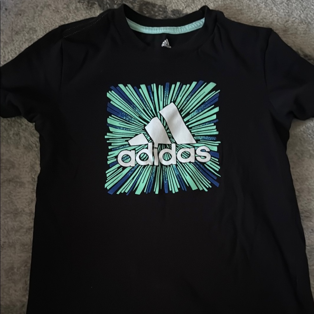 Adidas Kids Black Graphic T-Shirt